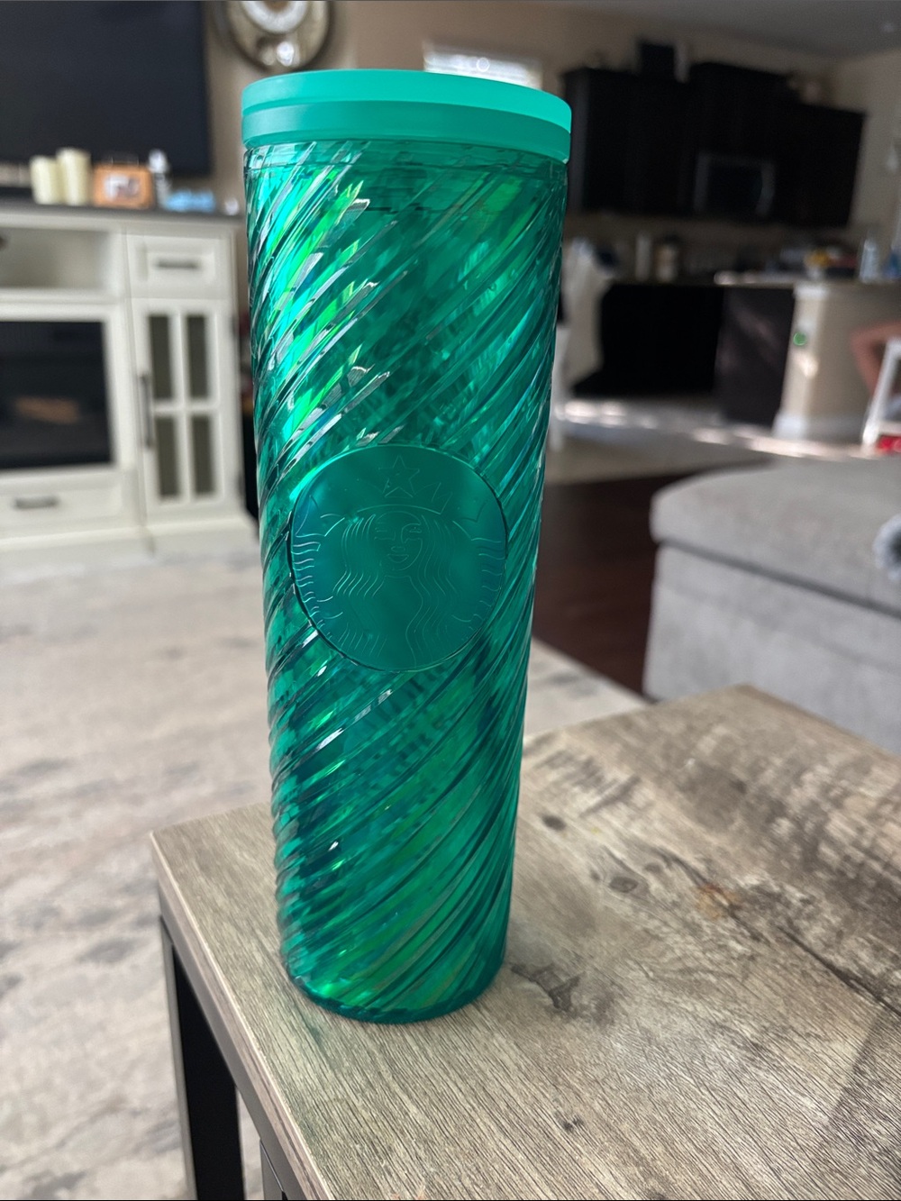 Starbucks 2022 Green Holiday Swirl Tumbler.